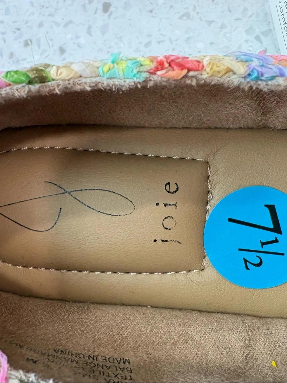 NWT Joie Cara Multicolor Woven Espadrille Slip-On - Women's- size 7.5